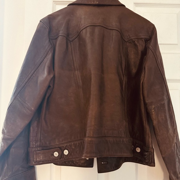 Vintage Brown Leather Jacket. Over 20 years old with all original buttons - Picture 2 of 2